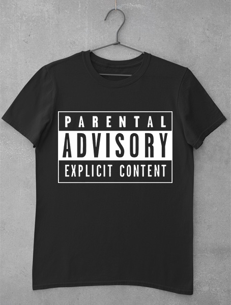 tricou parental advisory negru