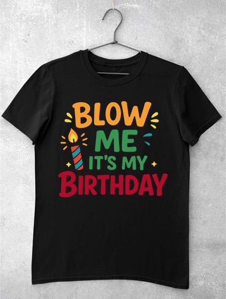 tricou blow me its my birthday