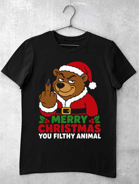 tricou craciun merry christmas filthy animal