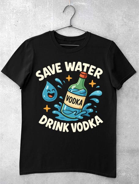 tricou funny save water drink vodka
