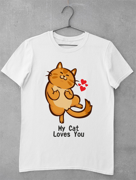tricou my cat loves you