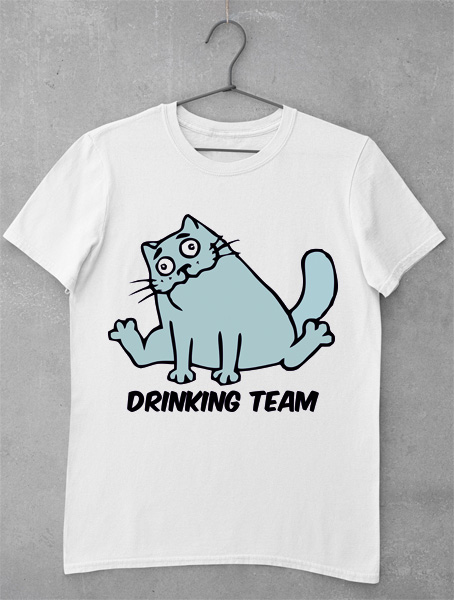 tricouri petrecerea burlacilor drinking team cat