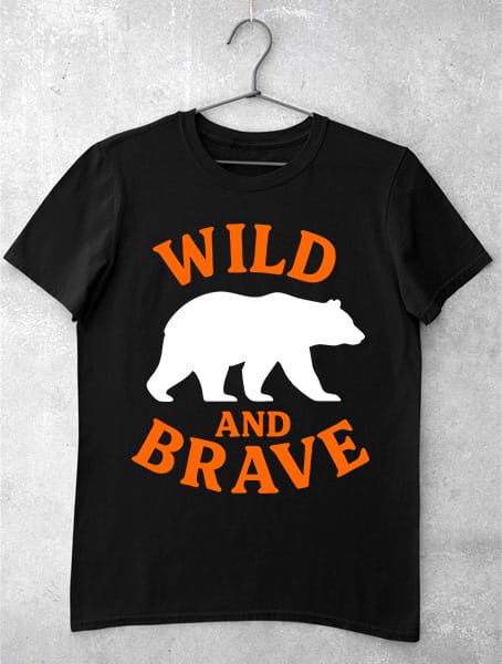 tricou wild and brave urs