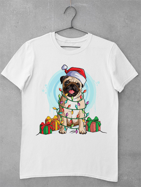 Tricou Craciun - Pug Christmas