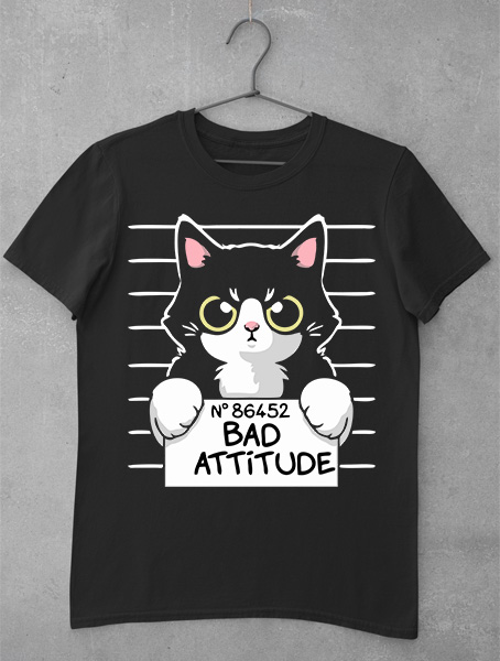 TRICOU BAD ATTITUDE CAT