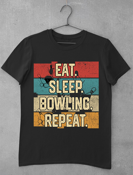 tricou eat sleep bowling repeat