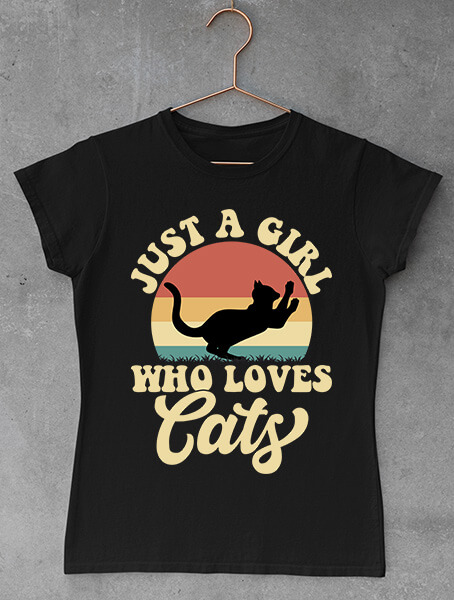 tricou just a girl who love cats