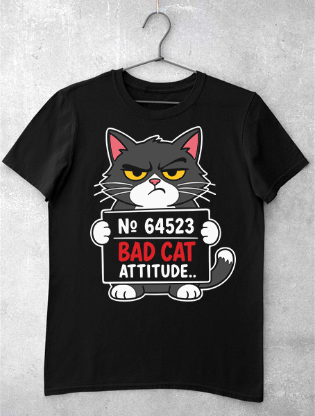 tricou pisica bad cat attitude