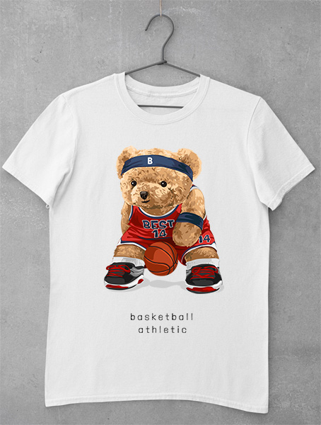tricou teddy bear basketball athletic
