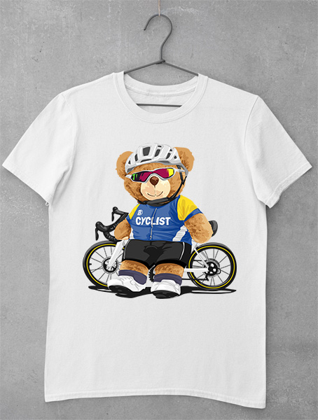 tricou teddy bear biciclist