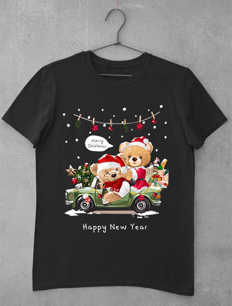 tricou teddy bear merry christmas