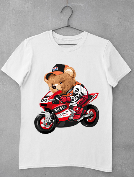 tricou teddy bear motociclist