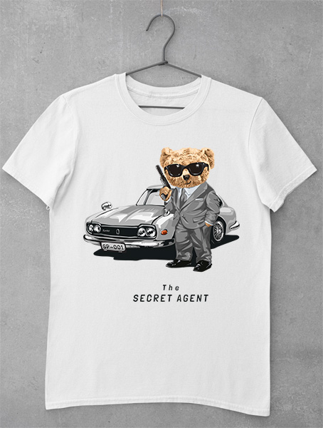tricou teddy bear the secret agent