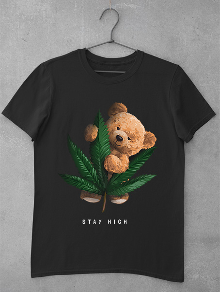 tricou teddy bear weed