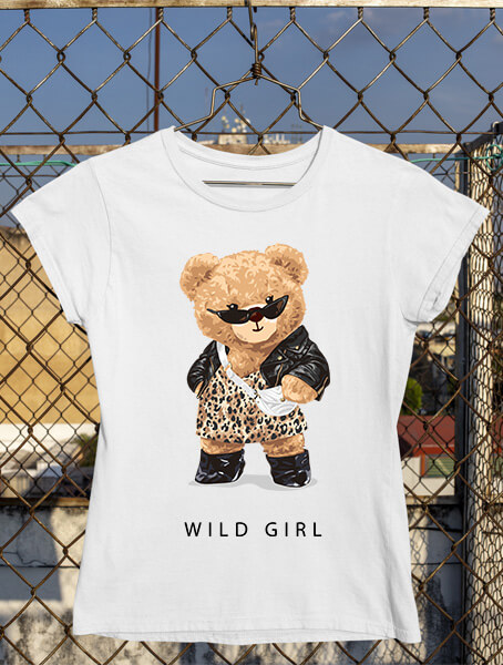 tricou teddy bear wild girl