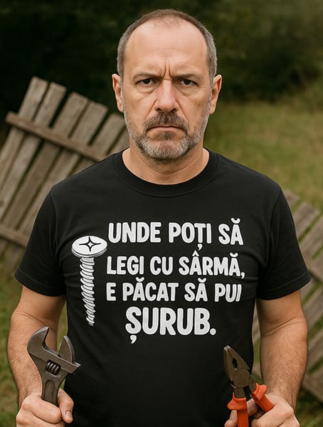 tricou haios unde poti sa legi cu sarma e pacat sa pui surub