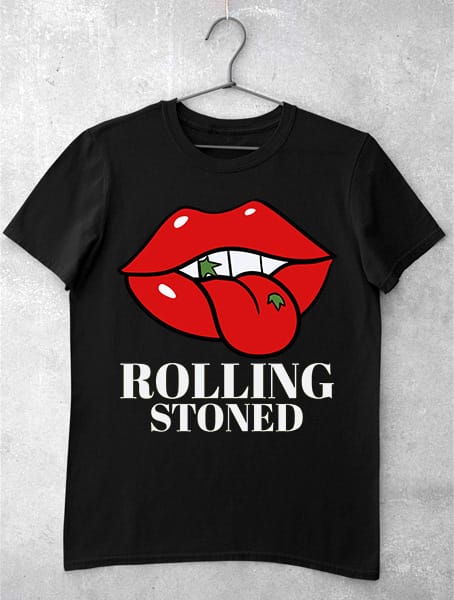 tricou rolling stoned negru