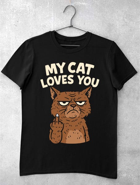 tricou my cat loves you