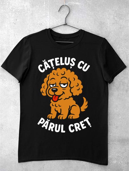 tricou catelus cu parul cret