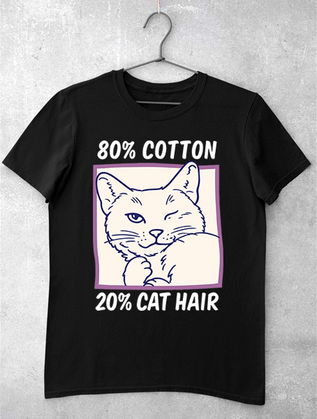 tricou haios cotton cat hair